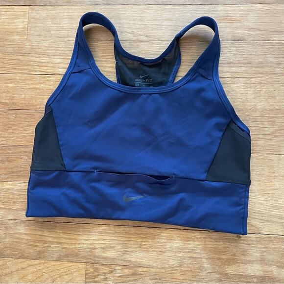 Nike Dri-Fit blue athletic racer back sports bra size SP b24 - Picture 1 of 3